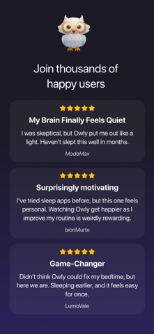 Owly: Sleep Companion iPhone screenshot