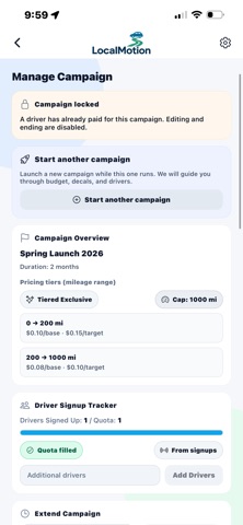 LocalMotion Endorsements iPhone screenshot