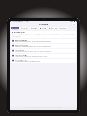 Divorce IQ: Planning AI Guide iPad screenshot