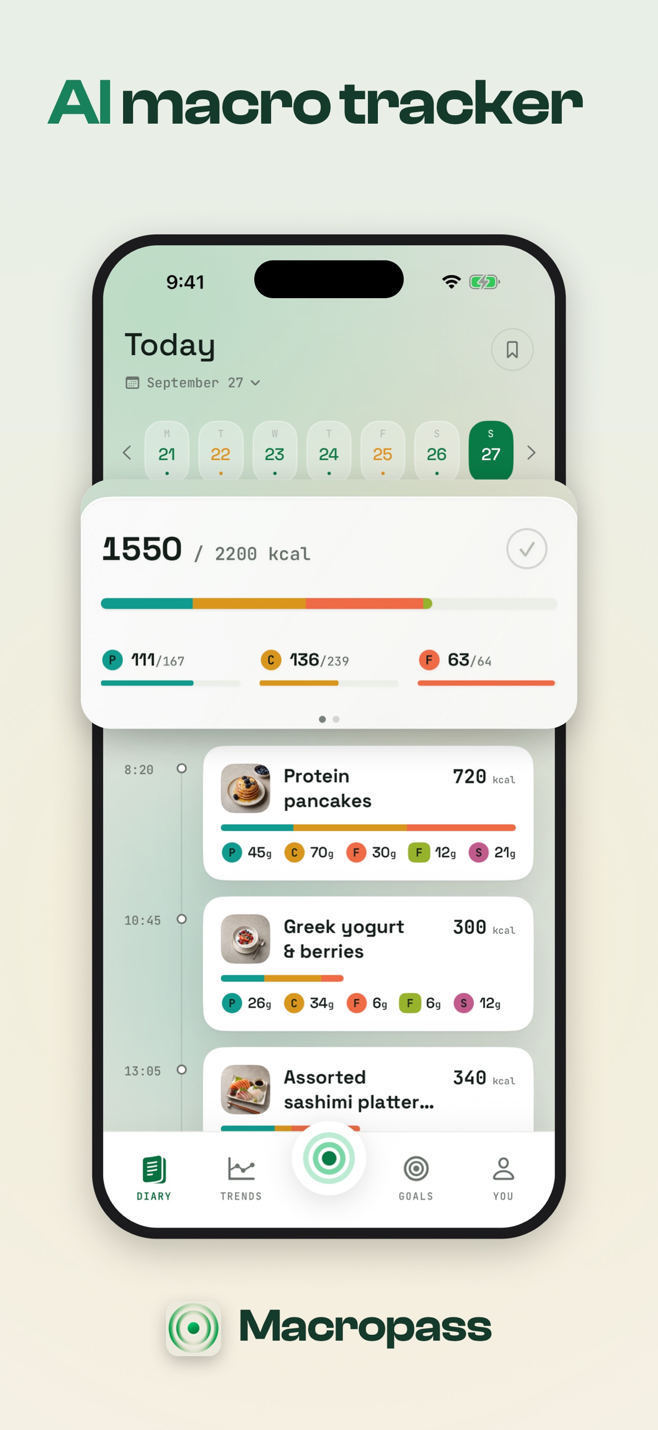 Screenshot 1 of AI Macro Tracker: Macropass
