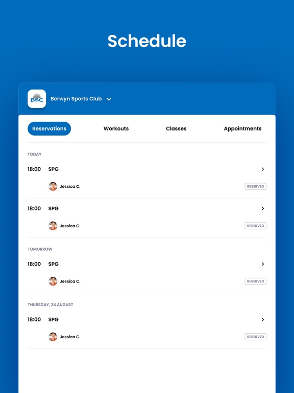 Berwyn Sports Club Training iPad screenshot 4 - Health & Fitness app
