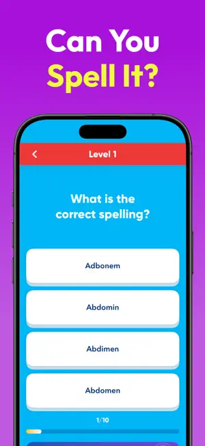 Spelling Test Quiz - Word Game screenshot 1