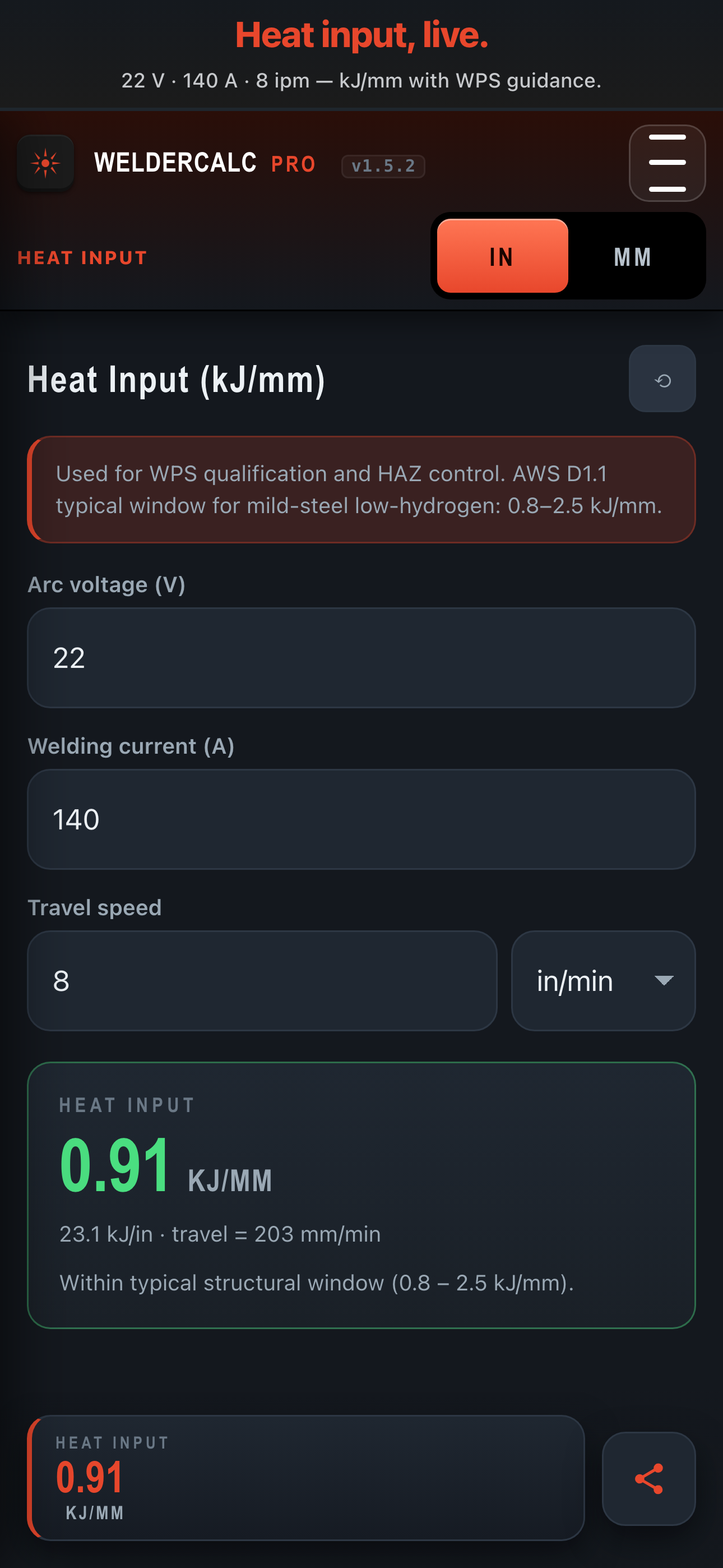 WelderCalc: Welding Calculator