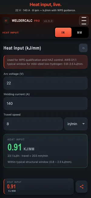 WelderCalc: Welding Calculator screenshot 3