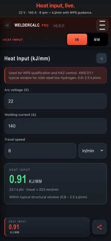 WelderCalc: Welding Calculator screenshot