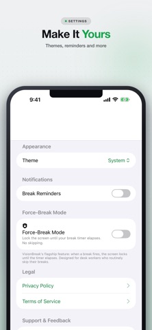 VisionBreak: Eye Rest Timer iPhone screenshot