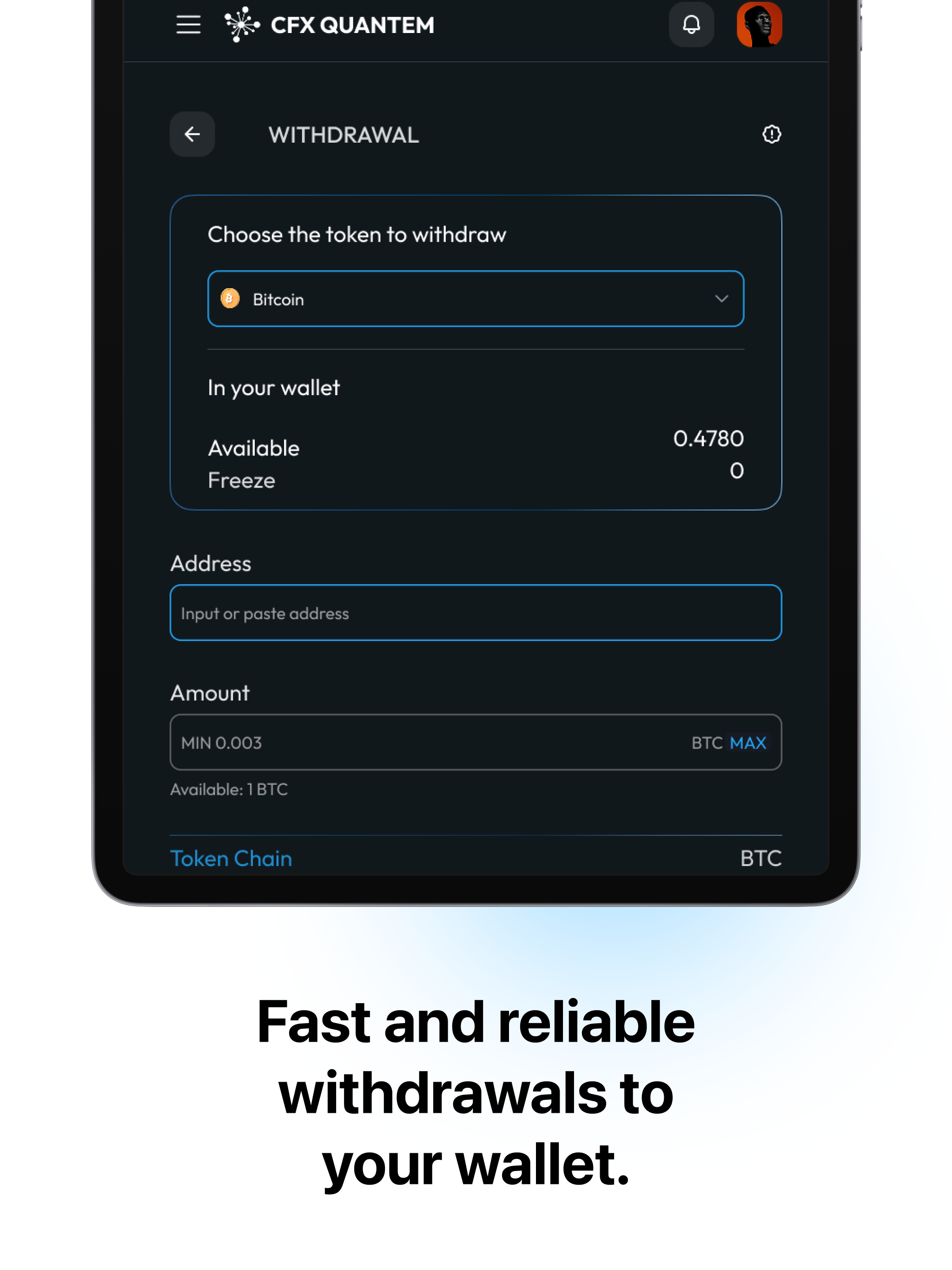 CFX Quantum ZEROONE Wallet screenshot 10