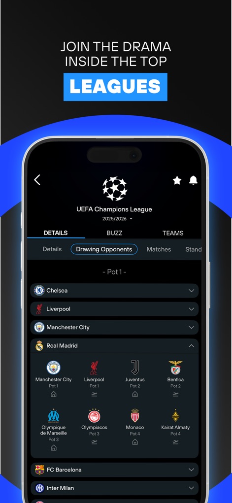 365Scores: Live Sports Scores - Global League Overview