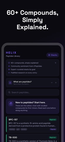 Helix: Peptide Tracker Screenshot 2 of 5