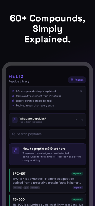 Helix: Peptide Tracker Screenshot 2 of 5
