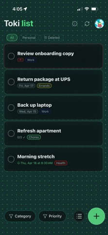 Tokilist screenshot
