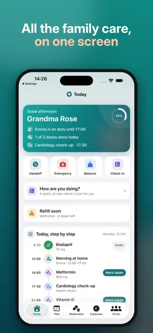 TurnCrew: Caregiver & Meds screenshot 1