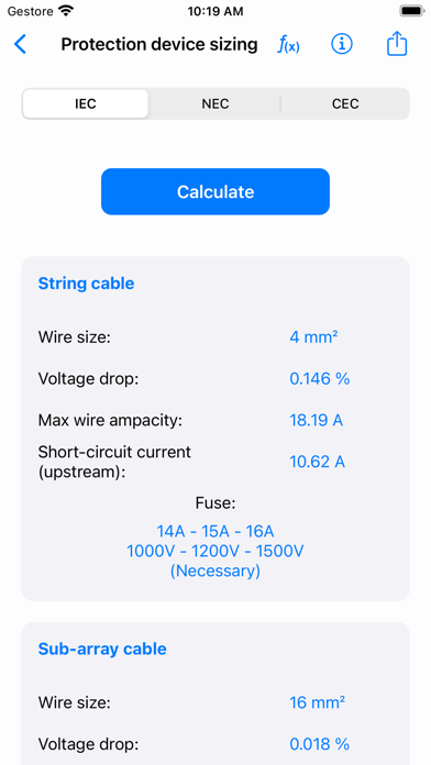 Photovoltaic Calculations Screenshot