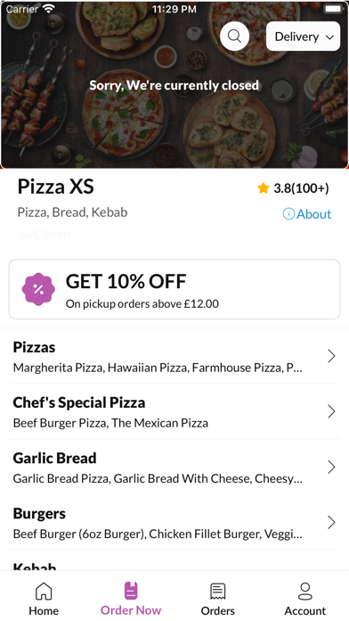 Pizza XS. Screenshot