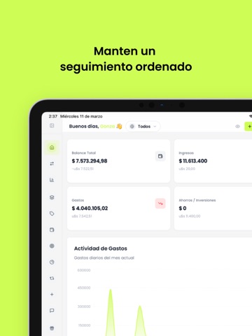 Finy - Finanzas con IA iPad screenshot