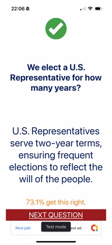 The U.S. Citizenship App screenshot