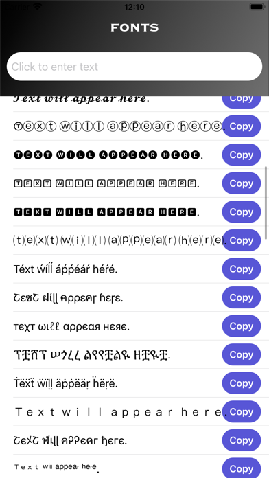 Fonts - Text Fonts for iPhones Screenshot
