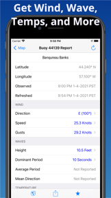 NOAA Buoy Reports screenshot
