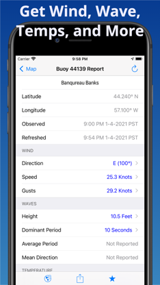 NOAA Buoy Reports screenshot 2