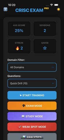 CRISC Exam Simulator PRO Screenshot 2 of 6