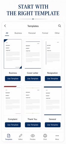 Letter Printer: PDF Writer iPhone screenshot