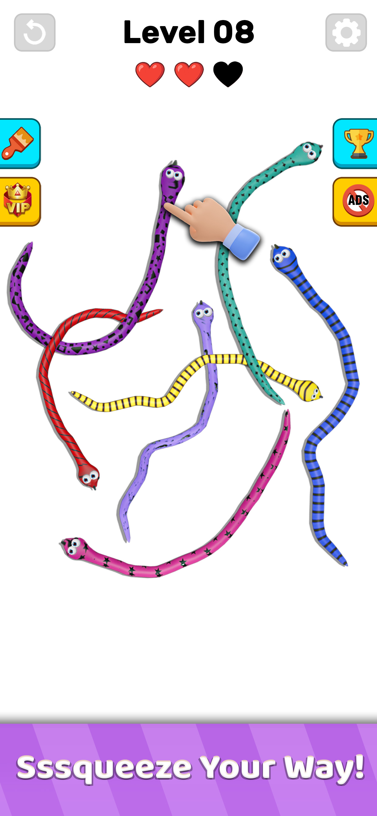 Twisted Snakes: Sorting Game