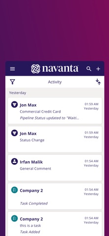 Navanta CRM screenshot