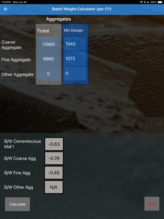 Water Cement Ratio And More iPad screenshot 5 - Utilities app