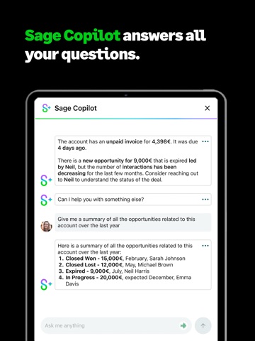 Sage Sales Management iPad screenshot