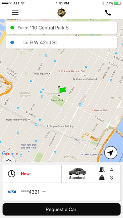 Cholula NYC Car Service Screenshot