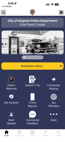 Kingman AZ Police Dept app screenshot