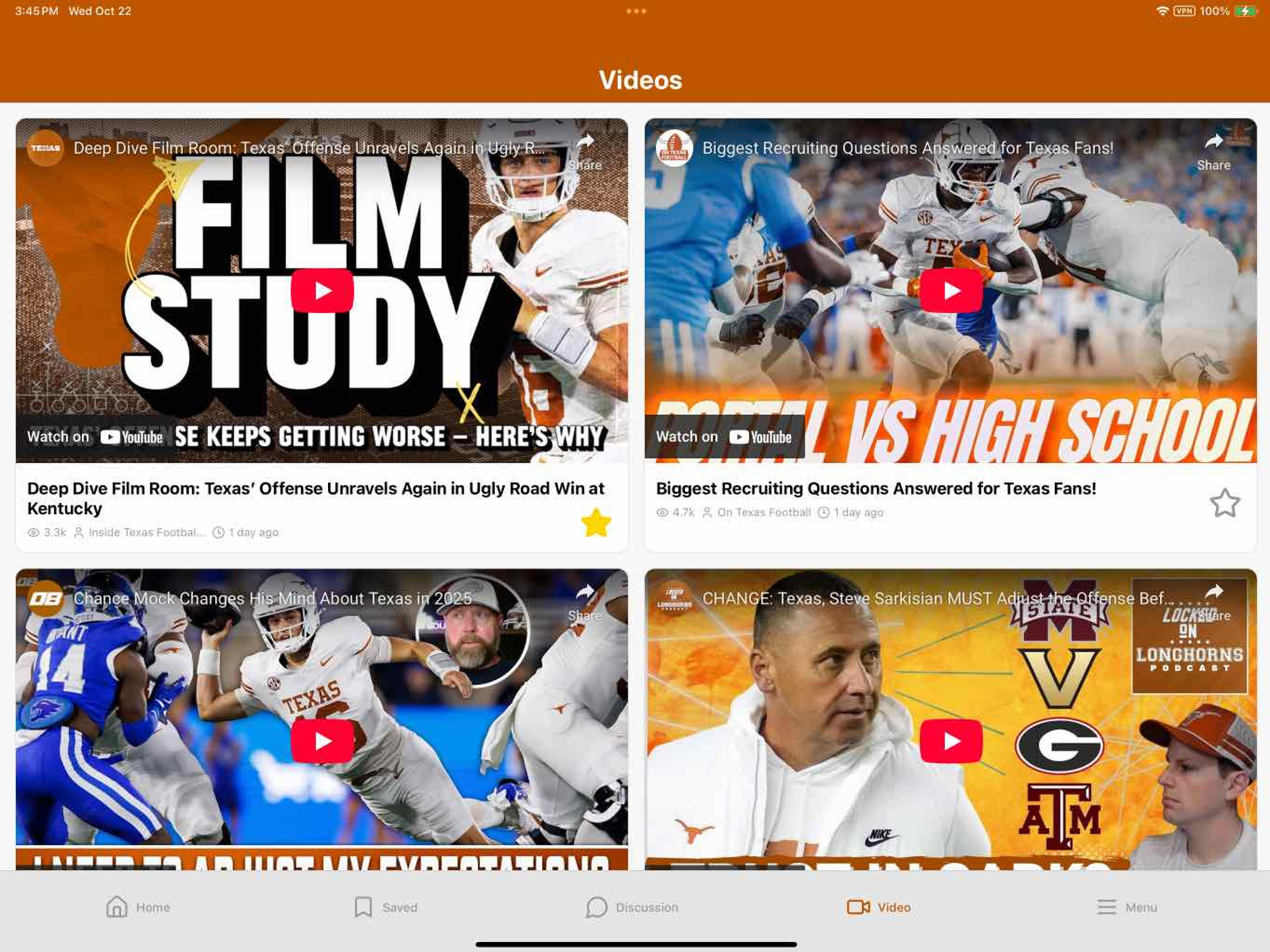 Longhorns Football News