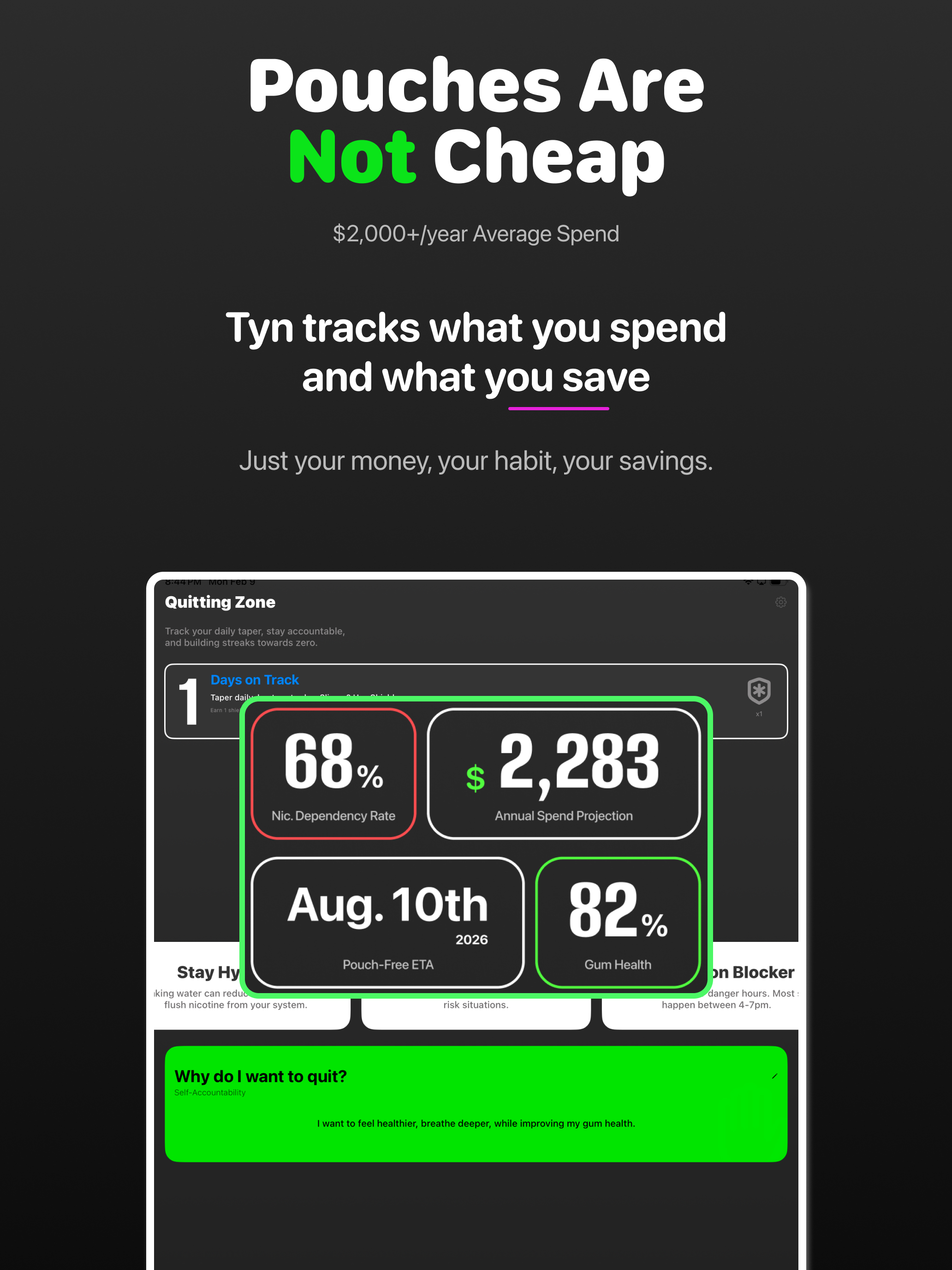 Quit Zyn & Dip Tracker: Tyn