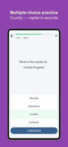 World Capitals Trainer iPhone screenshot