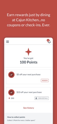 Cajun Kitchen Rewards iPhone screenshot