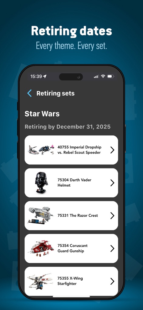 LEGO Set Scanner: Brick Search - brick-search-lego-retiring-dates-star-wars