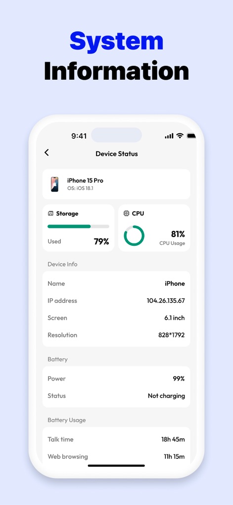 Clean Master: AI Clean Storage - Review the comprehensive Device Dashboard, offering a detailed storage usage breakdown and a real-time CPU monitoring orb for quick performance insights.