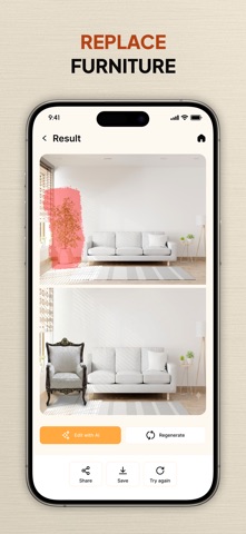 AI Home Interior Decor iPhone screenshot