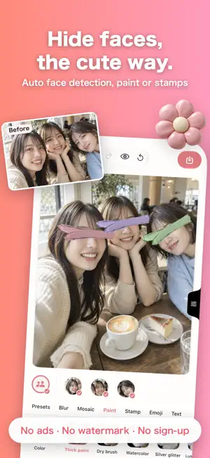 Blurin: Face Blur & Emoji Hide screenshot 1