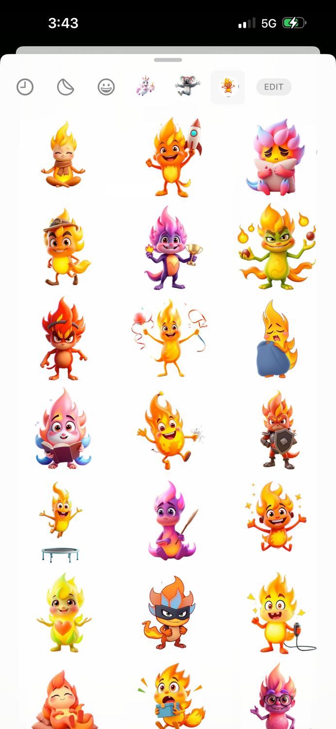 Flickering Flame Stickers