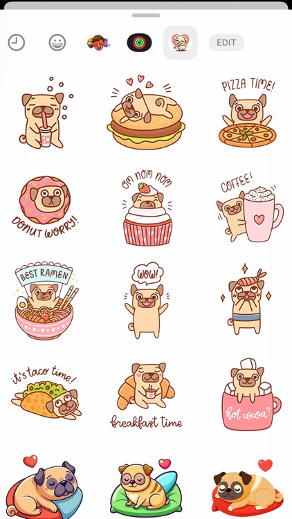 Cute Pug Dog Stickers
