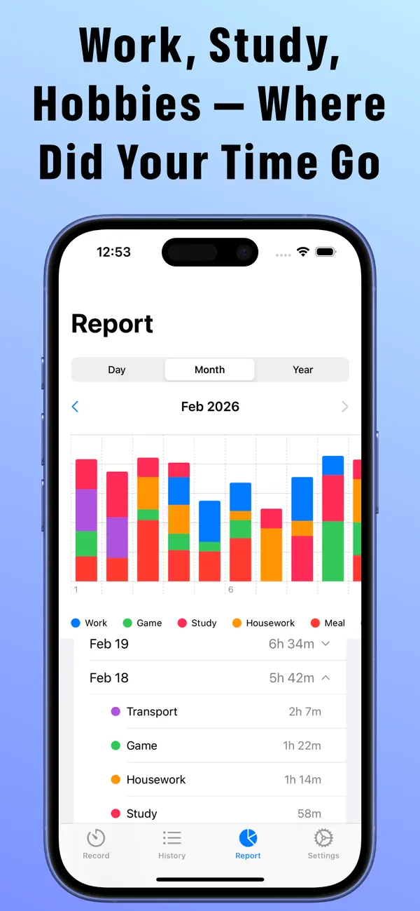 Screenshot #3 pour TimeLog - Track your time