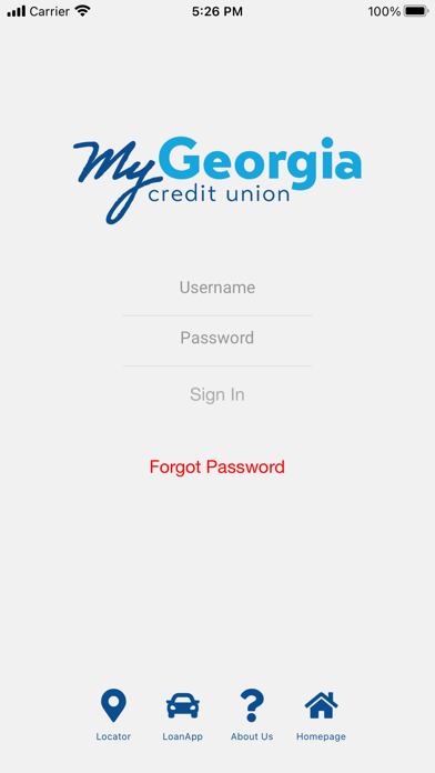 MyGeorgia Credit Union Screenshot