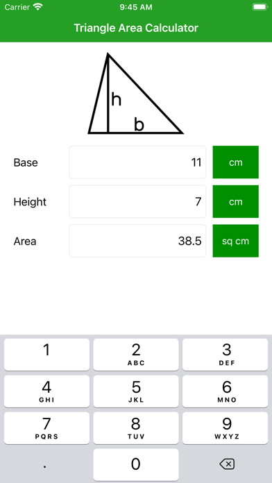 Screenshot #1 pour Triangle Area Calculator Pro