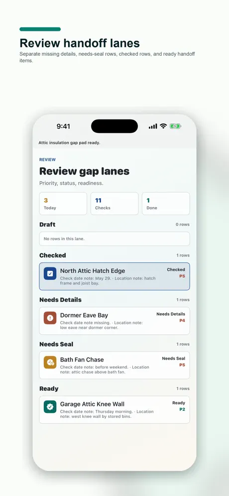 Attic Insulation Gap Log Pad‑App screenshot 3