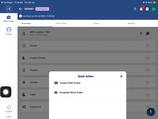 FE-Prod iPad screenshot