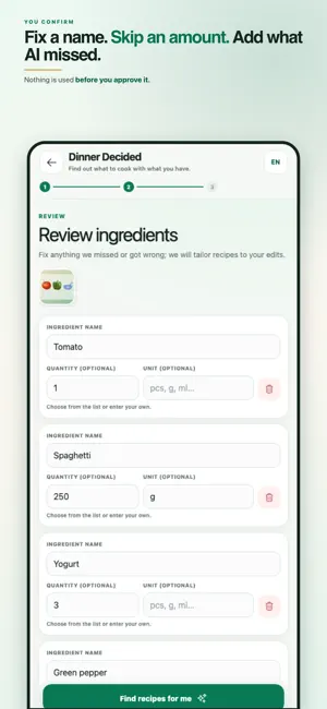 Dinner Decided: Fridge Recipes screenshot 3
