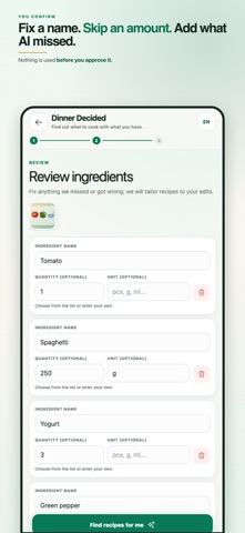 Dinner Decided: Fridge Recipes Screenshot 3 of 6