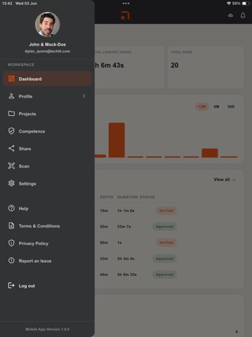 Offshore Logbooks - IMCA iPad screenshot