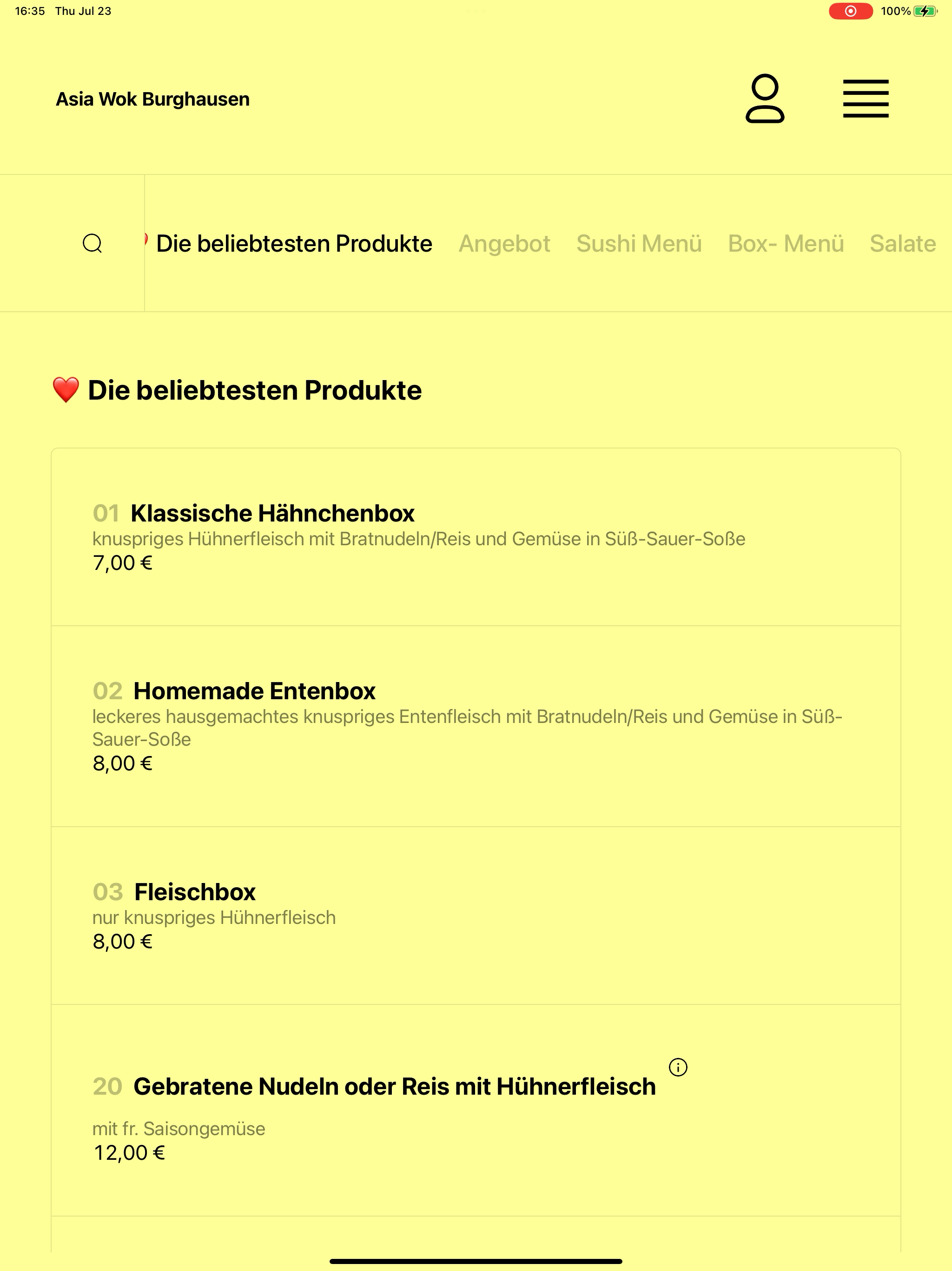 Asia Wok Burghausen screenshot 13